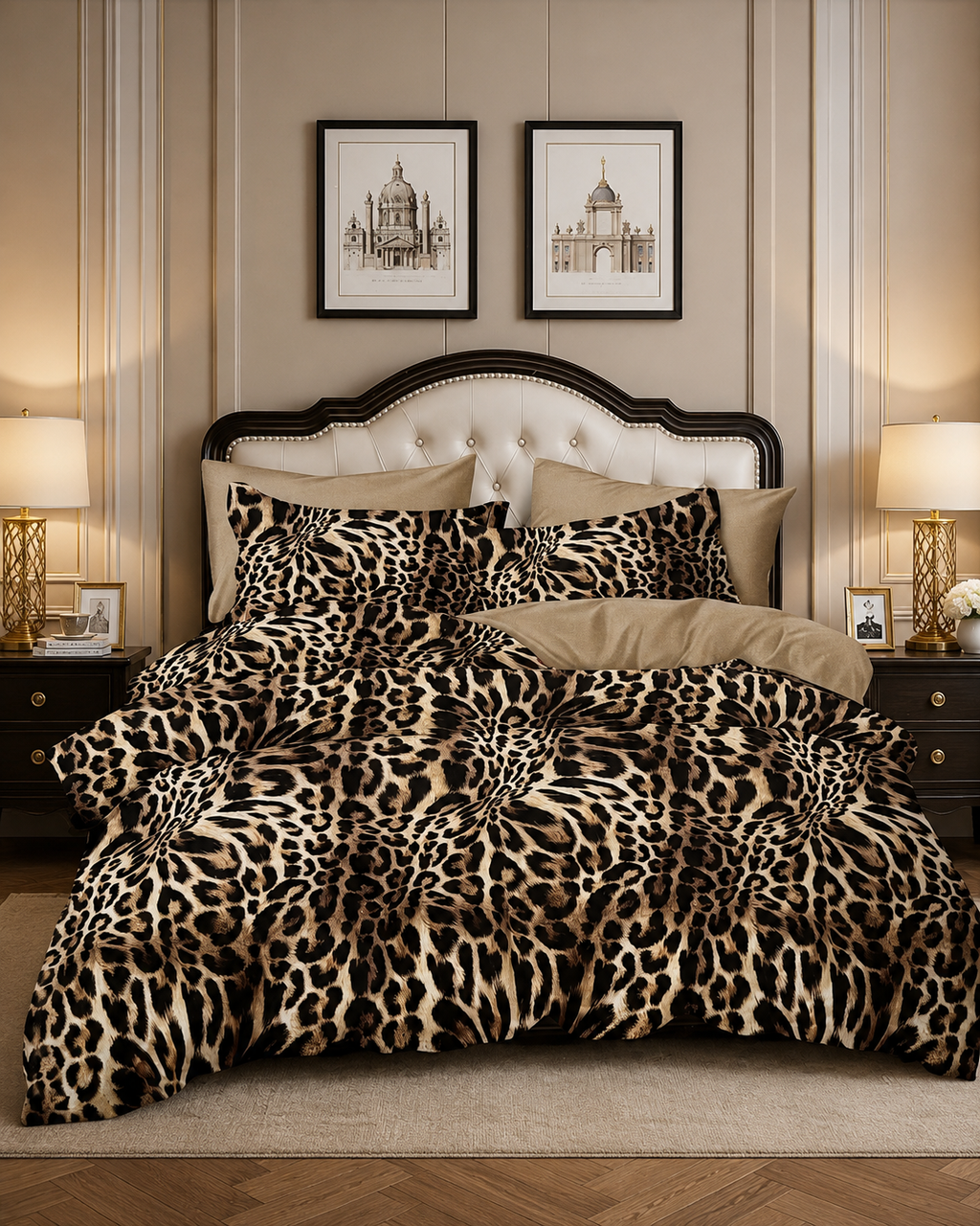 Lenjerie de Pat Pucioasa 4 Piese, 100% Bumbac, Animal Print CF2-D7-S123