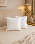 Set 2 Perne din Puf și Pene de Gâscă 40 × 40 cm, Pătrate, Albe – 80% Pene și 20% Puf