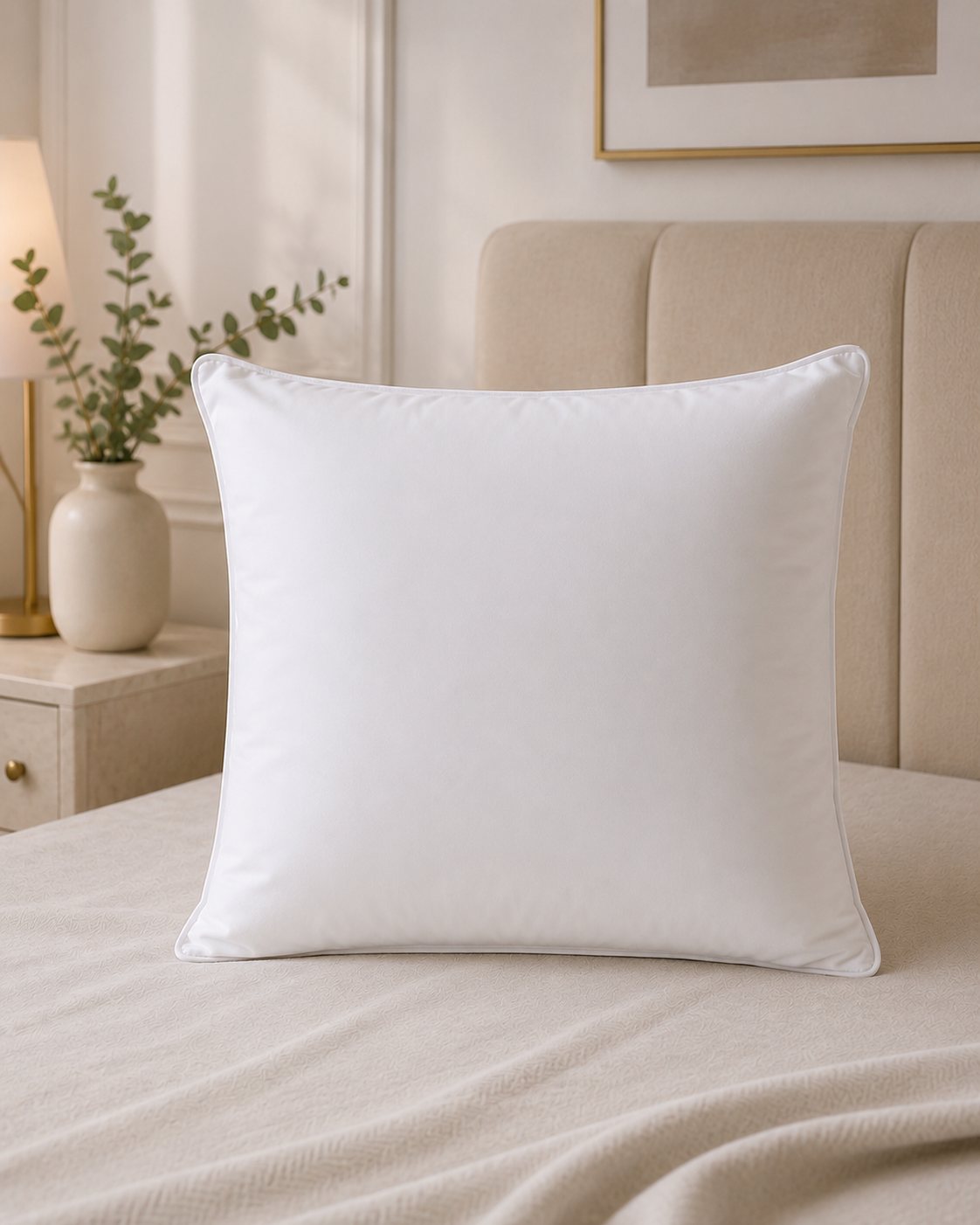 Pernă din Puf și Pene de Gâscă 70 × 70 cm, Pătrată, Albă – 80% Pene și 20% Puf